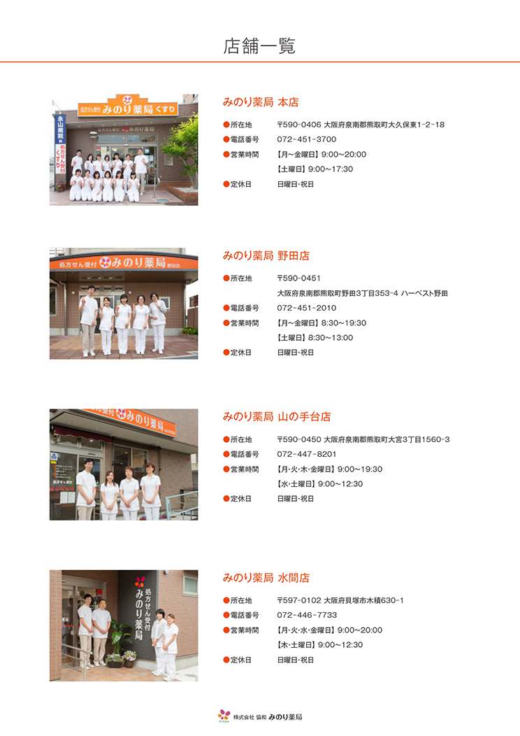 株式会社共和　みのり薬局（リーフレット／裏）